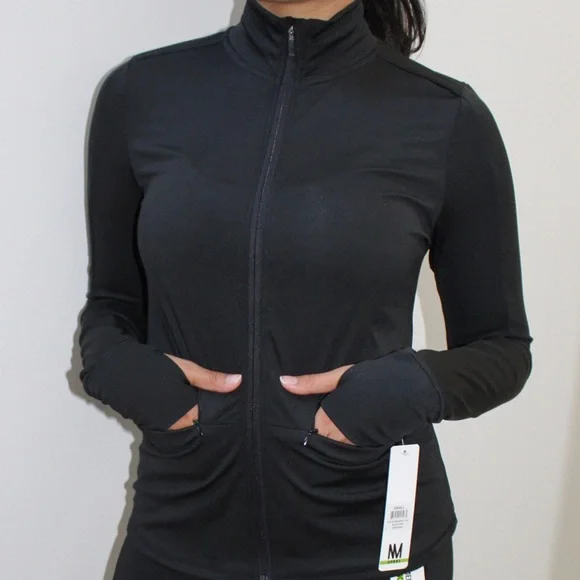 Nicole Miller Workout Sport Jacket Black New With Tags - Picture 7 of 13